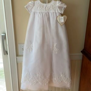 NWT Lauren Marie christening dress size 0-6 mos.